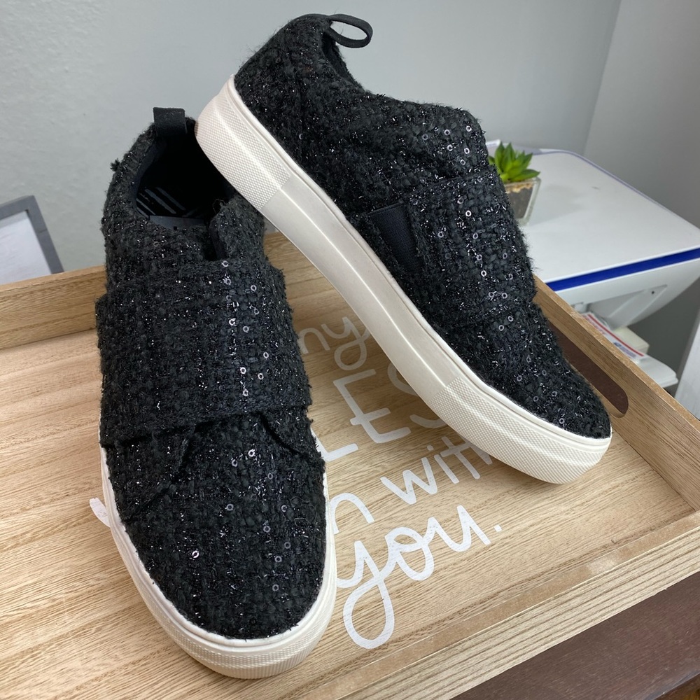 Dolce Vita Black Sequin Slip On Sneakers